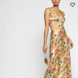 Reformation poppies silk dress NWT